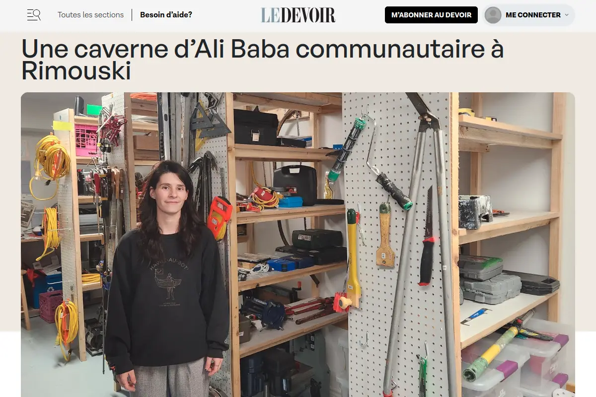 Début de l'article en ligne, sur le site du quotidien Le Devoir.